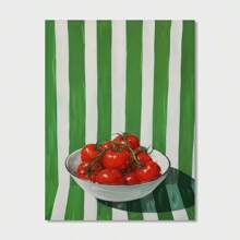 1pc Modern Tomato Oil Painting Canvas Print - Unframed Wall Art, Suitable For Kitchen, Living Room, Bedroom Decor - Perfect Thanksgiving Gift Kitchen Canvas Wall Art