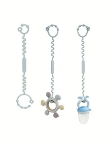 1 件婴儿奶瓶防丢失带，婴儿车挂夹，用于奶瓶、杯子和奶嘴 - 灰色 - 查看 1