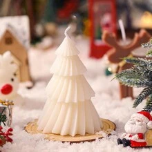 1pc, Handmade Christmas Tree Shaped Scented Candles, Slight Color Difference, Suitable For Home Decor, Restaurant, Birthday, Party, Bathroom Aromatherapy Christmas Decorations Room Decor, Christmas Gifts