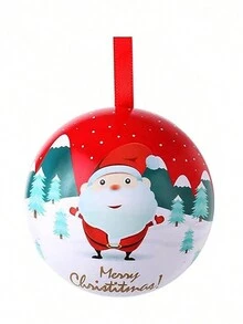 Đồ trang trí hộp kẹo Giáng sinh, 6 hộp kẹo bi thiếc Giáng sinh sáng tạo, mặt dây chuyền trang trí quả bóng treo cây thông Noel, có thể dùng làm quà tặng (không bao gồm đường) - Nhiều màu - Xem 12