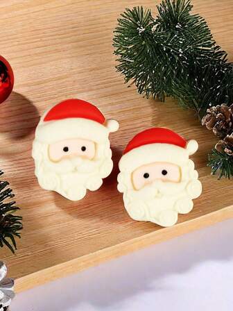 1 par söta tecknade jultomteörhängen, modehöggubbar för kvinnor