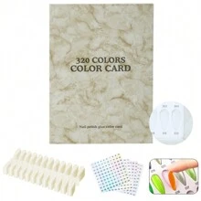 160/308/320/480 Colors PU Material /Cardboard Material Nail Display Book Nail Polish Books With Fake Nails Tips False Nails Styles Showing Book Nails Tool,240/360/480/600PCS False Nail *200/400/500/PCS Number Stickers/Set,Christmas And Winter Nail Tools