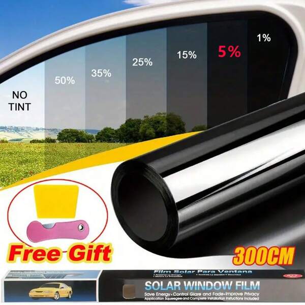 20in X 10FT/0.5M X 3M Uncut Roll Window 5% VLT Tint Film For Car Office Commercial Home