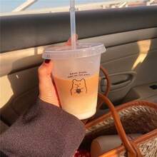 1 chiếc - Cốc nước bằng nhựa có ống hút, cốc cà phê di động có họa tiết hoạt hình, dùng cho thể thao ngoài trời, thể dục, du lịch - Nhiều màu - Xem 7