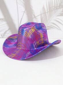 1 bucă pălărie de cowboy occidentală cu boruri cu volane, petrecere decorativă, spectacol, pălărie de festival