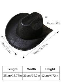 1pc Unisex Solid Boho Cowboy Hat Soft Felt Hat Jazz Panama Hat Ridge Cowgirl Hat Fedora Hat Western Suitable For Party