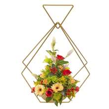 10 Pcs Diamond Vase Metal Geometric Gold Centerpiece Elegant Wedding Centerpieces For Tables For Weddings Party Decoration Centerpiece Table Decorations Party Favors Room Decor Bride - Gold - View 5