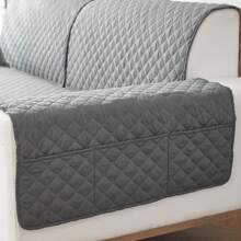 1 pieza Funda de sofá de unicolor a cuadros delgada, protector de sofá resistente al agua y antideslizante para mascotas, cubierta de sofá protector de muebles para dormitorio, oficina, sala de estar, decoración del hogar (se vende por pieza, los reposabrazos y respaldos se deben comprar por separado)