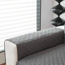 1 pieza Funda de sofá de unicolor a cuadros delgada, protector de sofá resistente al agua y antideslizante para mascotas, cubierta de sofá protector de muebles para dormitorio, oficina, sala de estar, decoración del hogar (se vende por pieza, los reposabrazos y respaldos se deben comprar por separado)