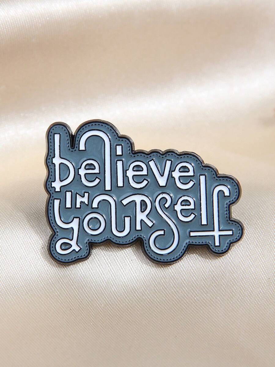 1枚时尚迷人的“Bif”字母珐琅胸针，适合别在背包和衣服上，独特的女士翻领别针 - 彩色 - 查看 1