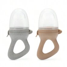 2 件/套婴儿水果食物喂食器奶嘴，婴儿出牙新鲜水果喂食器，蔬菜硅胶牙胶，6-12 个月婴儿水果喂食器，0-6 个月婴儿 - 彩色 - 查看 10