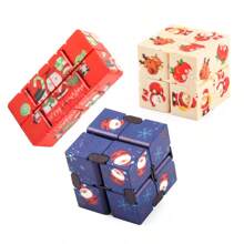 Set da 3-10 pezzi Cubo magico pieghevole casuale a motivi spaziali, puzzle a 2 strati a taschino