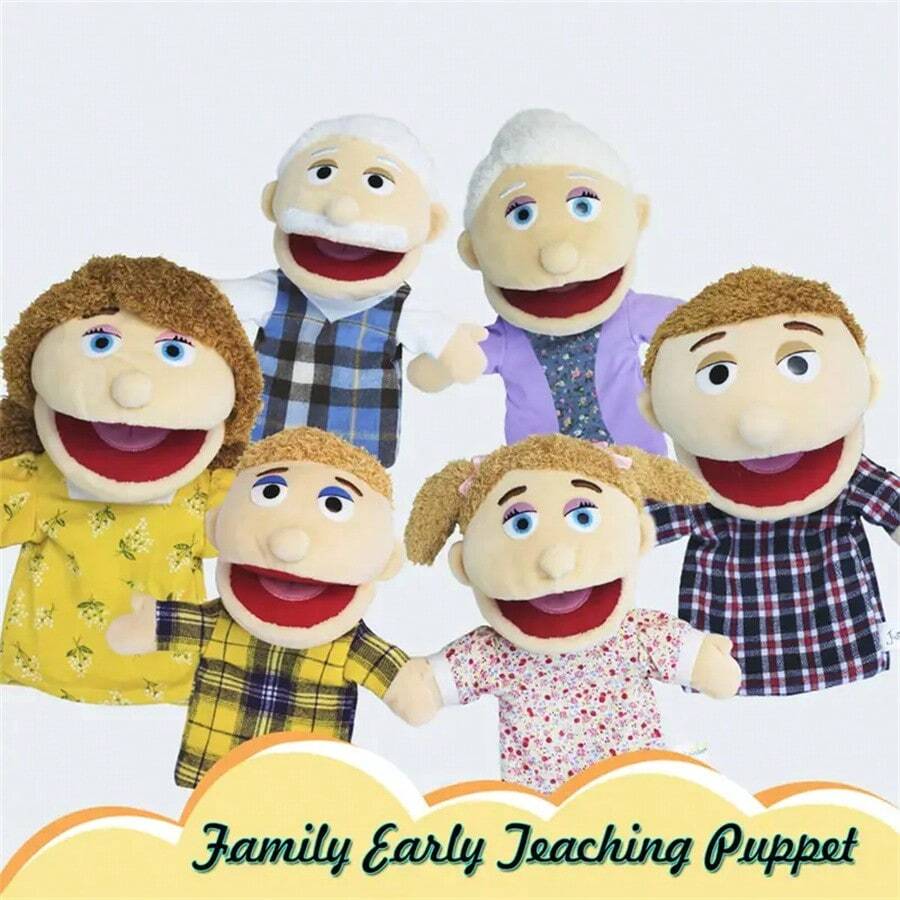 Plush Hand Puppets Dolls Toys For Family Theater Performance, Movable Mouth