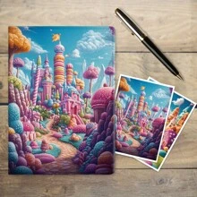 1pc A6 Super Large And Thick 180 Sheets/360 Pages Notebook Made Of High-Quality Polyester Cloth, Suitable For Home Work, Meeting Recording - Multicolor - View 3