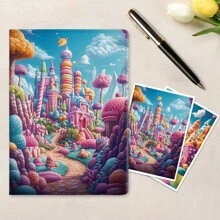 1pc A6 Super Large And Thick 180 Sheets/360 Pages Notebook Made Of High-Quality Polyester Cloth, Suitable For Home Work, Meeting Recording - Multicolor - View 5