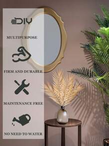 6PCS Artificial Tropical Palm Leaves Golden Plant Leaves Suitable For Wedding Birthday Balloon Hawaii Jungle Party Wreath DIY Decoration Farmhouse Home Vase Decoration, Table Decoration,Centerpieces,Artificial Flowers,Plastic Flowers Gifts Graduation - Golden Sunflower Leaves - View 4