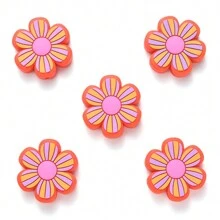 5 PEÇAS Contas de Flor de Silicone Coloridas para Fazer Joias, Acessórios de Colar e Artesanato DIY, para Presentes Feitos à Mão e Criações