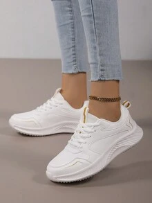 Tenis deportivos versátiles y minimalistas cómodos para uso casual - Negro - Ver 4