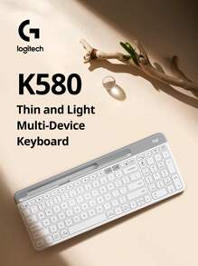 Teclado inalámbrico Bluetooth K580 ultra delgado y silencioso, teclado de oficina para computadora, teléfono móvil, tableta, iPad, teclado ultra delgado - Multicolor - Ver 1