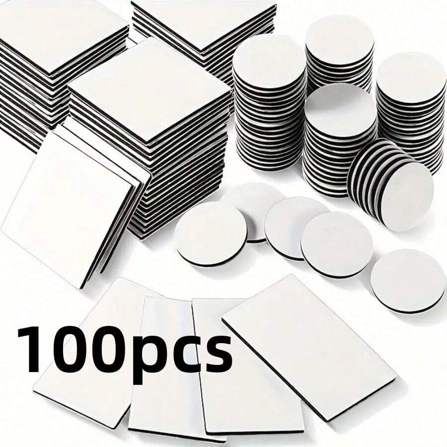 100/50/30/10pcs Double-Sided Foam Adhesive Pads, Home Adhesive Pads, Strong Foam Double-Sided Tape, Round/Square Sponge Glue For Decorations Back To School