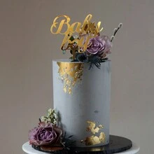 3 件金色亚克力蛋糕装饰生日蛋糕侧面装饰 - 彩色 - 查看 5
