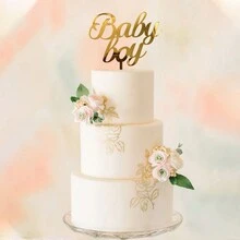 3 件金色亚克力蛋糕装饰生日蛋糕侧面装饰 - 彩色 - 查看 4