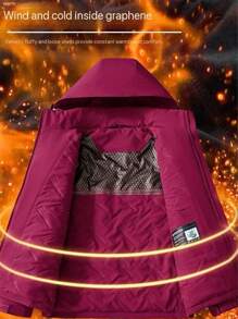 女士户外抓绒外套，加厚设计，适合徒步、露营、旅行、登山、户外工作、冬季、滑雪等活动。 - 酒紅色 - 查看 2