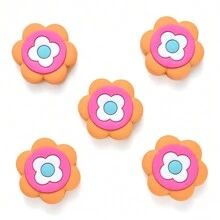5 PEÇAS Contas de Flor de Silicone Coloridas para Fazer Joias, Acessórios de Colar e Artesanato DIY, para Presentes Feitos à Mão e Criações