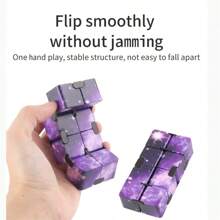 Set da 3-10 pezzi Cubo magico pieghevole casuale a motivi spaziali, puzzle a 2 strati a taschino