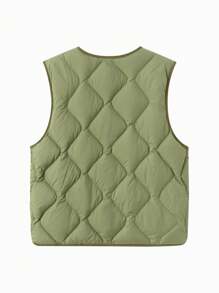 Balabala Boys' And Girls' Down Vest Warm For Autumn/Winter - Army Green - View 6