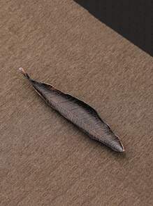 1pc Gold, Silver, Bronze, Green Long Leaf Metal Incense Stick Holder Plate, Rama Incense Burner - Gold - View 19