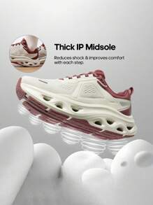 Women Fashion Sneakers Midsole Anti-Slip Comfortable Causal Walking Running Tennis Athletic Gym Workout Shoes With 3M Reflective Strips - 酒紅色 - 查看 4
