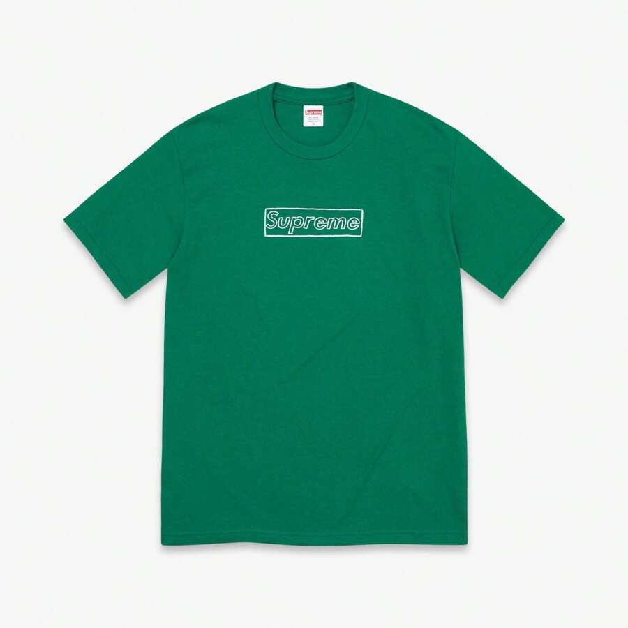 *DNR* Supreme X KAWS Tee 'Chalk Logo' Light Pine (SS21)