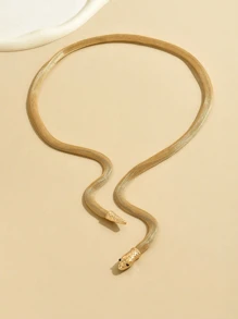 1pc Spiral Snake Bangle, European And American Style - Gold - View 3