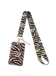 1set Leopard Print, Cow, Zebra, Cat Paw Pattern Lanyard ID Card Holder, Suitable For Doctors, Nurses, Students, Teachers, Exhibition Staff ID Badge Lanyards, Can Be Used As Exhibition Gifts, Keychains Or For Daily Use Car Accessories Bag Charm School Cute Goth Y2k Bag Lanyards With Id Holder Car Accessories Bag Charms Christmas Car Friend Sister Gift Ideas Gifts For Mother, Father, Graduation, And Teacher - Multicolor - View 8