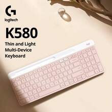 Teclado inalámbrico Bluetooth K580 ultra delgado y silencioso, teclado de oficina para computadora, teléfono móvil, tableta, iPad, teclado ultra delgado - Multicolor - Ver 9