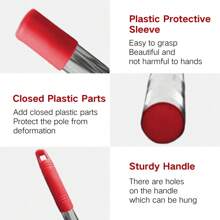 适用于 O-Cedar/EasyWring 旋转拖把系统的替换手柄，4 节式拖把杆，长度 2.5 至 5 英尺，兼容三角形旋转拖把底座，红色。注意：底座仅兼容 EasyWring 旋转拖把系统！安装简便。 - 紅色 - 查看 7