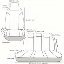 A Complete Set Of 5-Seater Car Seat Covers, Including 2 Headrests And 2 Lumbar Supports - Porous, Breathable, Not Bulky, Light Luxury Color Scheme, Comfortable And Durable - Suitable For Most Sedans And Off-Road Vehicles - Đỏ và trắng - Xem 4