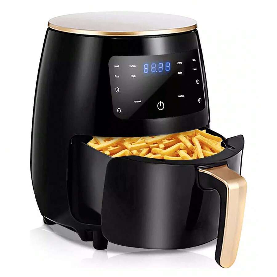 Air Fryer Large 6L Oil-Free 2400W Food Cooking Digital LCD Touch Panel Kitchen - 黑色 - 查看 1