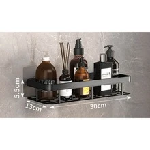 Kit 2 Bathroom Shelves Shampoo Soap And Cream Organizer Holder - màu đen - Xem 9