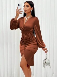 Vestidos cortos para mujeres, vestidos de cóctel de fiesta para mujeres, ropa para salir, elegancia francesa y sexy, ropa de otoño e invierno, telas brillantes