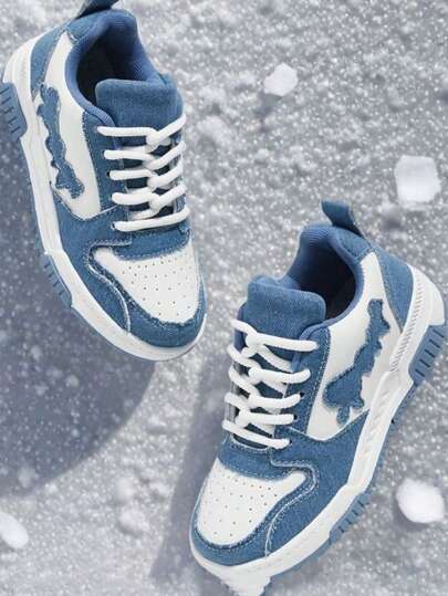 Scarpe sportive da ragazzo con suola morbida, antiscivolo, piatte, di moda casual, bianche e nere, versatili per tutti i giorni, adatte per la primavera e l'autunno