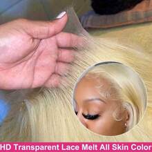613 Lace Front Wig Human Hair 30 Inch 13x4 Straight Blonde Lace Front Wigs Human Hair Pre Plucked With Baby Hair 613 HD Transparent Lace Frontal Wig Blonde Wig Human Hair - S613 - 查看 10