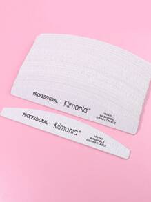 klimonla 5/10/25/50pcs Half Moon Shaped Professional Nail File With 80/80, 100/180 Grit Nail File Strips