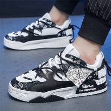 Men's 2025 New Fashion Low-Top Sports Casual Thick Sole Non-Slip Sneakers, Teenager Lace-Up Vulcanized Shoes, Student Flatform Trainers