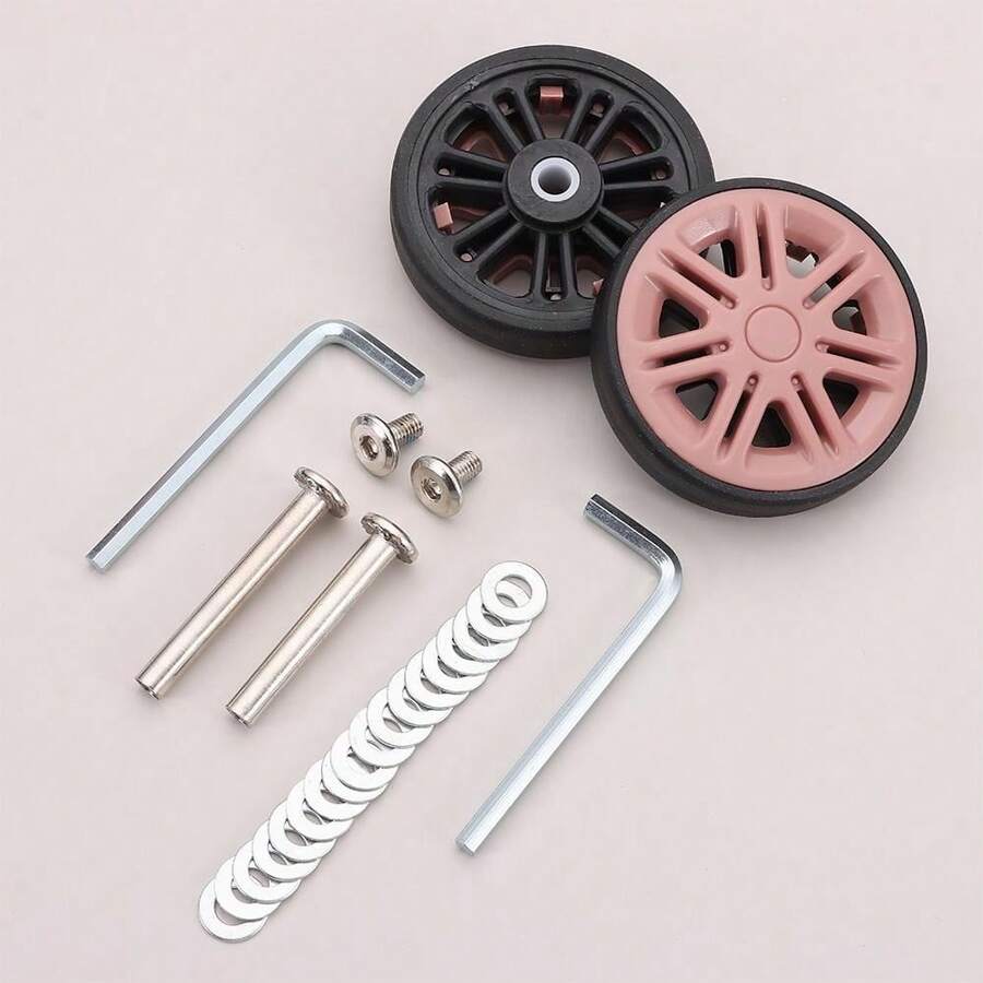 2Pcs Replace Wheels With Screw For Travel Luggage Suitcase Wheels Axles Repair Kit Silent Caster