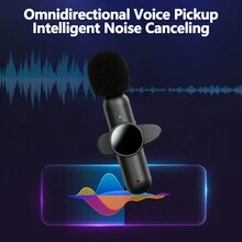 New Live Noise Cancellation Mini Tie Clip Microphone Portable Wireless Lavalier Microphone Compatible With Iphone And Android Phone - YJH-k3 - View 11
