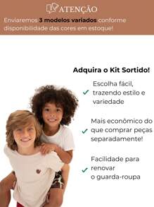 Kit Of 3 Short Sleeve T-Shirts For Baby Boys, Basic, Plain, Sizes 2 To 12 - Nhiều màu - Xem 3