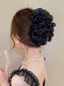 topshiny 1 Stück elegante Wolken-Schleife Haarspange, flauschige Haarspange, einfaches und stilvolles Haaraccessoire für Frauen und Mädchen, geeignet für Partys, Ausflüge, Outfit-Kombinationen und Fotografie-Haarspangen, Haarklammer, Haarspange, Haarclip, Haarfänger-Clip, Klemme-Clip Herbst Winter Haaraccessoires für Frauen für Urlaubsoutfits