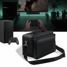 Shockproof Nylon Carrying Case For X-Box Series X Game Console, Protective Travel Bag For XSX Controllers - Black - View 7